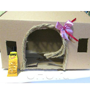 Домик для кота своими руками из картонной коробки